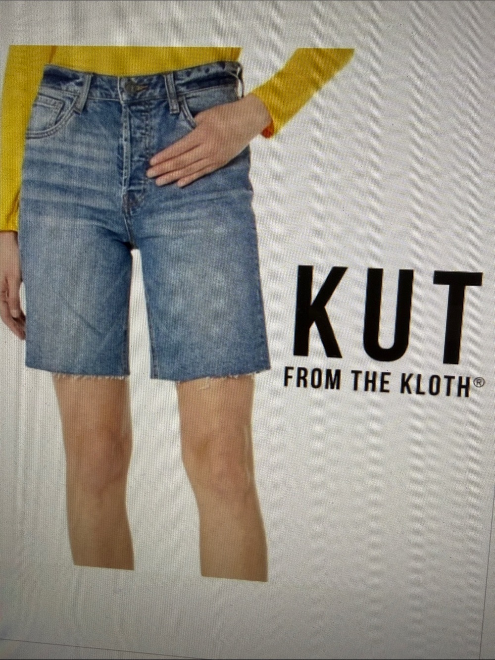 NWT Kut from the Kloth Margot Long Short Denim Raw Hem Cuff or Not High Rise 10